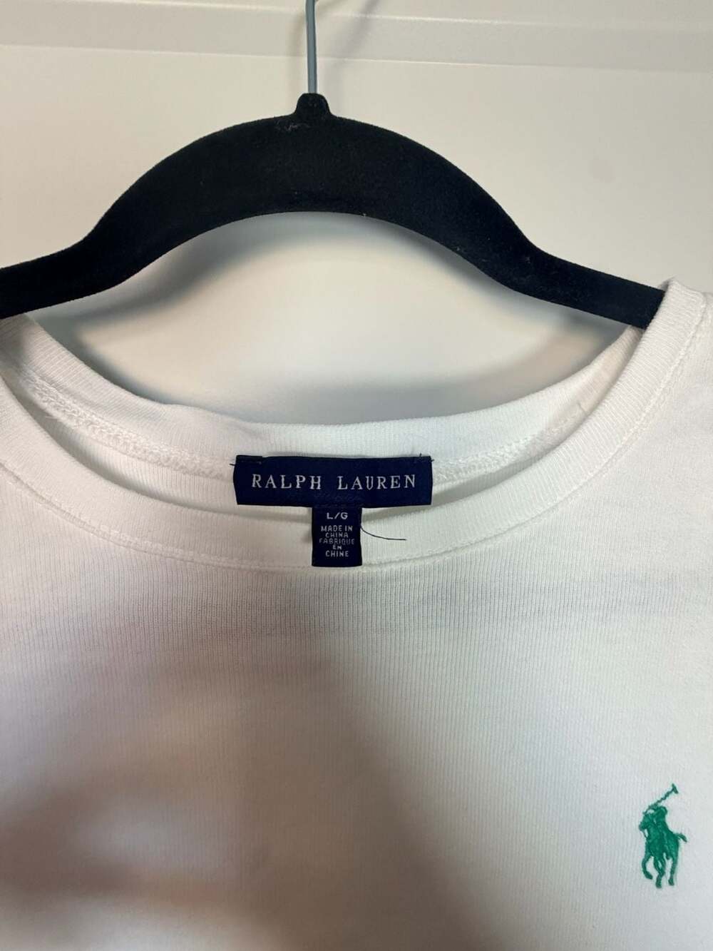 Ralph Lauren Women's White Crewneck Short Sleeve Shirt with Green Pony L_181 - Picture 4 of 8